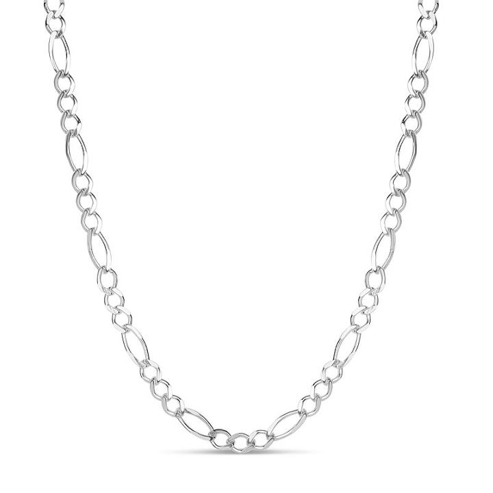 Made In Italy Sterling Silver Solid Figaro 18 Inch Chain Necklace