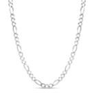 Made In Italy Sterling Silver Solid Figaro 18 Inch Chain Necklace