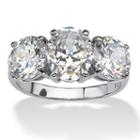 Diamonart Womens Greater Than 6 Ct. T.w. Oval White Cubic Zirconia Engagement Ring