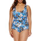 Trimshaper Floral One Piece Swimsuit - Plus
