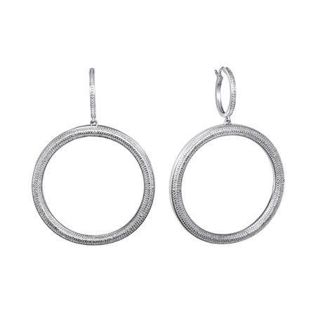 Diamond Addiction Pure Silver-plated 1/10 Ct. T.w. Diamond Hoop Earrings
