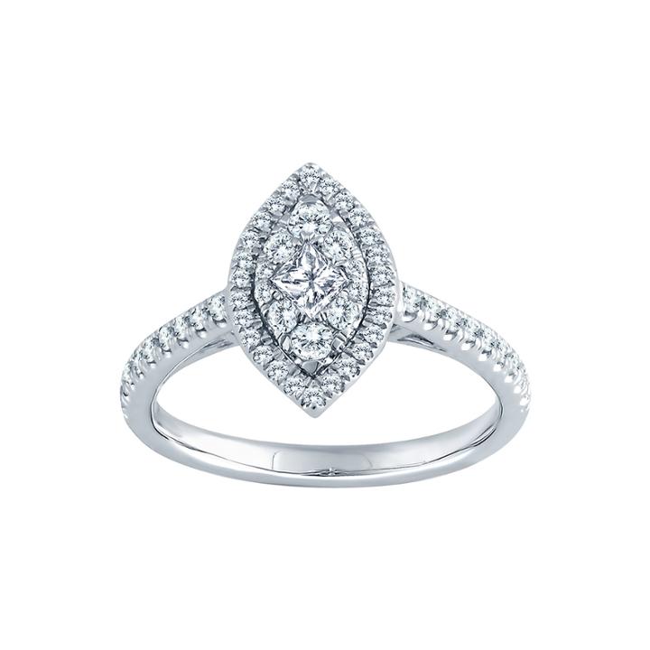 5/8 Ct. T.w. Diamond 14k White Gold Marquise Ring