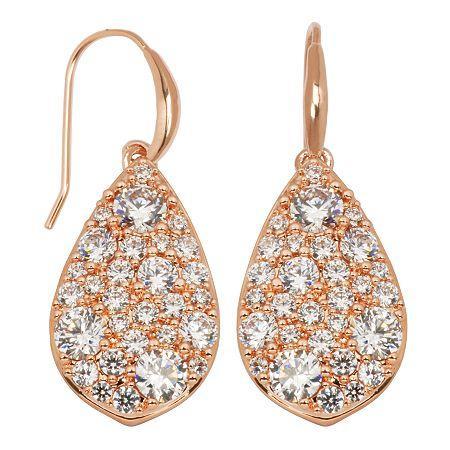 Rose-tone Cubic Zirconia Earrings