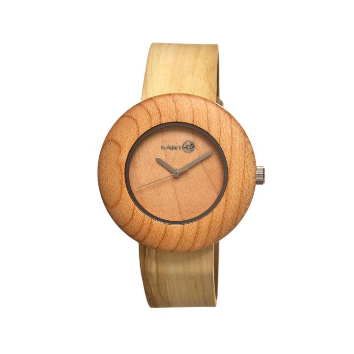 Earth Wood Ligna Yellow Leather-band Watch Ethew1401