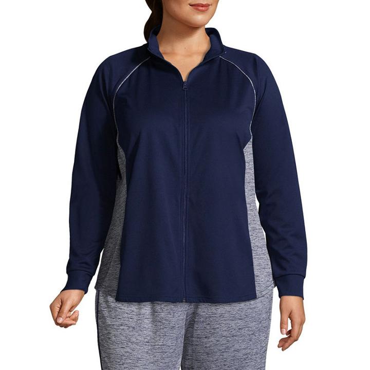 St. John's Bay Active Texture Mix Colorblock Jacket - Plus