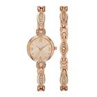 Womens Crystal Dainty Glitz Watch And Bracelet Set