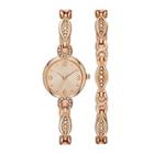 Womens Crystal Dainty Glitz Watch And Bracelet Set