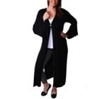 24/7 Comfort Apparel One Button Maxi Cardigan Plus