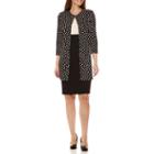 Danny & Nicole 3/4-sleeve Dot-print Long Jacket Dress