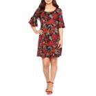 Ronni Nicole Elbow Sleeve Floral Shift Dress