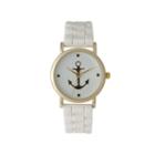 Olivia Pratt Womens Gold Anchor Emblem Dial White Silicone Watch 8056white