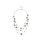 Mixit&trade; Black And Silver-tone Bead 3-row Layered-look Illusion Necklace