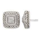 Nicole By Nicole Miller Diamond Earrings Silver