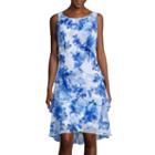 Sl Fashions Floral Print Tiered Shift Dress