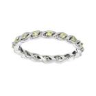 Personally Stackable Genuine Peridot Twisted Eternity Ring