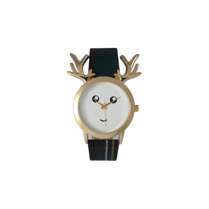 Olivia Pratt Reindeer Womens Blue Strap Watch-515110navy