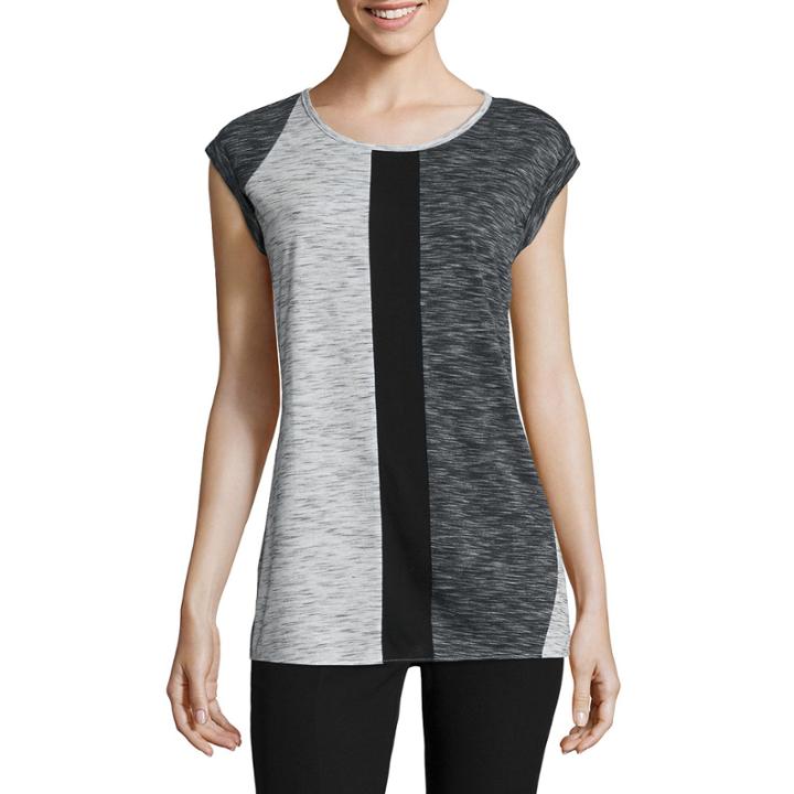 Worthington Weekend Short-sleeve Colorblock Tee