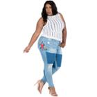 Poetic Justice Curvy Skinny 29 Inseam Embroydered Jean - Plus