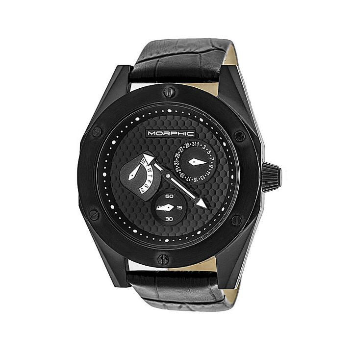 Morphic Unisex Black Strap Watch-mph4604
