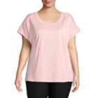 Xersion Short Sleeve Cut Out Back Active Tee - Plus