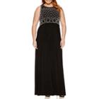 Jackie Jon Sleeveless Beaded Gown-plus