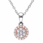 Womens 1/4 Ct. T.w. Genuine White Diamond Sterling Silver Round Pendant Necklace