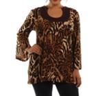 24/7 Comfort Apparel Lovely Leopard Tunic Top Plus