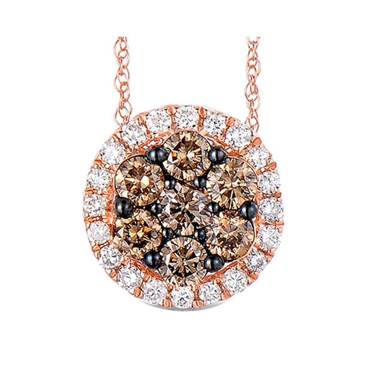 Limited Quantities 1 Ct. T.w. White And Color-enhanced Champagne Diamond Pendant Necklace