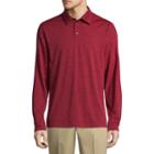 St. John's Bay Long Sleeve Melange Polo Shirt