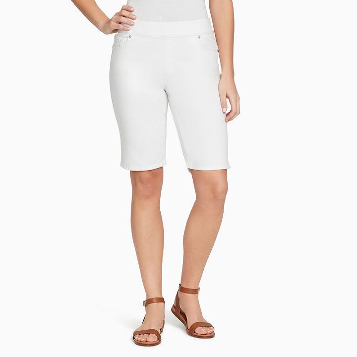 Gloria Vanderbilt 10 Modern Fit Twill Bermuda Shorts-petite