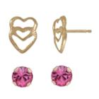 Pink Cubic Zirconia Earring Sets