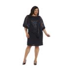 Lace Poncho Elbow Sleeve Embellished Sheath Dress-plus