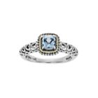 Shey Couture Genuine Blue Topaz Sterling Silver And 14k Yellow Gold Cushion Heart Ring