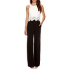 Signature By Sangria Sleeveless Lace-top Jumpsuit
