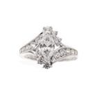 Diamonart Cubic Zirconia Sterling Silver Marquise-cut Bypass Ring