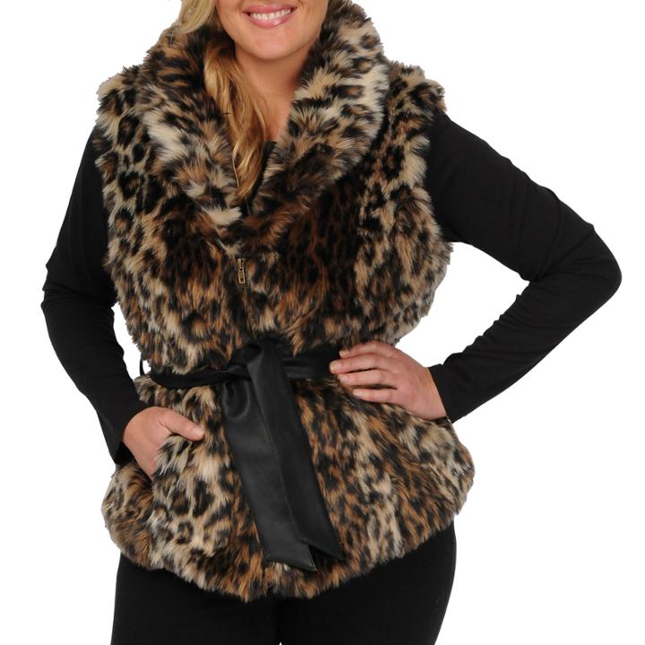 Excelled Faux-fur Vest - Plus
