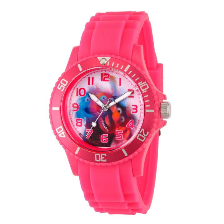 Disney The Muppets Womens Pink Strap Watch-wds000360