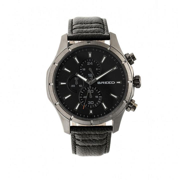 Breed Unisex Black Strap Watch-brd6804