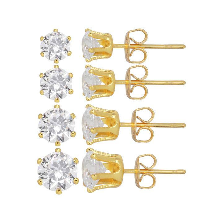 Silver Reflections™ Cubic Zirconia 4-pr. Stud Earrings