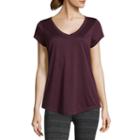 Xersion Short Sleeve V Neck T-shirt-womens Petite