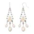 Vieste Simulated Pearl And Rhinestone Chandelier Earrings