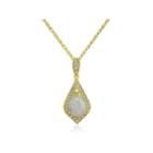 Womens Multi Color Opal Gold Over Silver Pendant Necklace