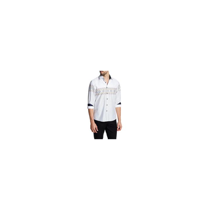 Tr Premium Polka Dot Contrast With Multi Color Band Slim Fit Dress Shirts