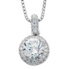 100 Facets By Diamonart Cubic Zirconia & Diamond-accent Framed Pendant Necklace
