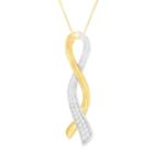 Womens 1/4 Ct. T.w. White Diamond 10k Two Tone Gold Pendant Necklace