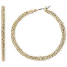 Liz Claiborne Large Textured Gold-tone Hoop Earrings
