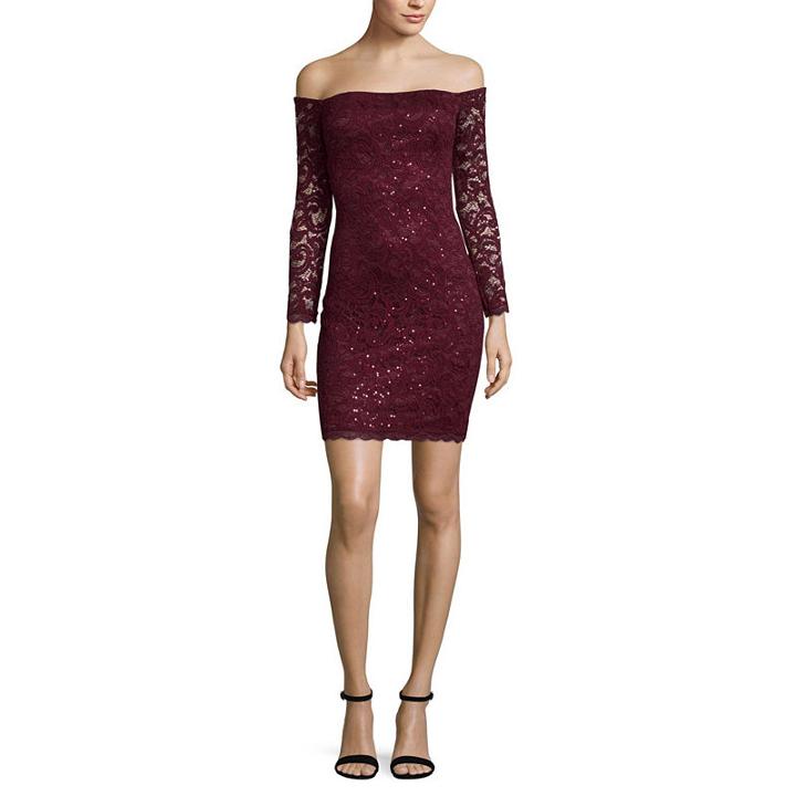 My Michelle Scroll Bodycon Dress-juniors