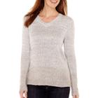 Liz Claiborne Long-sleeve V-neck Ombr Sweater
