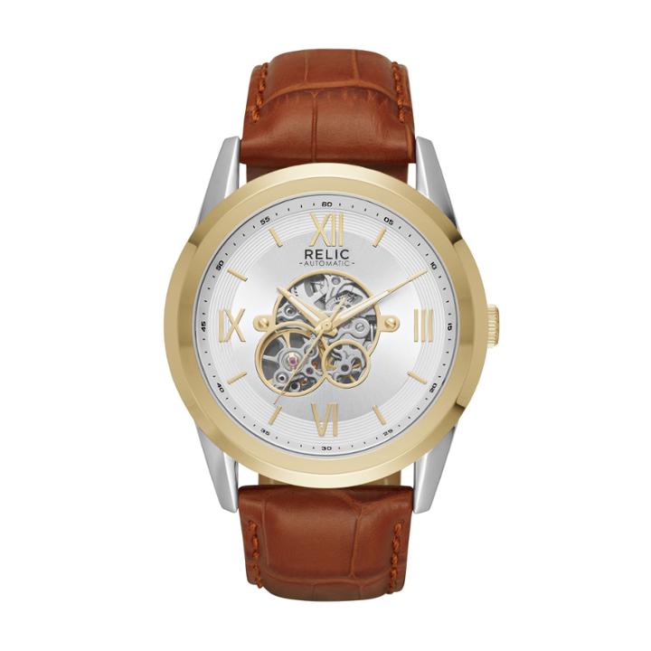 Relic Mens Brown Strap Watch-zr77280