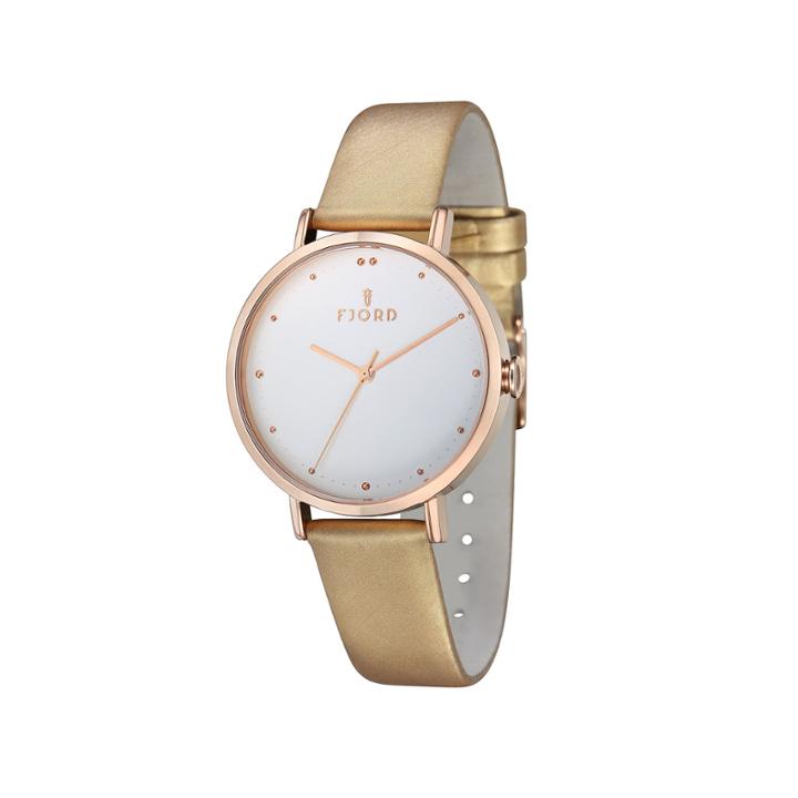 Fjord Mesh Band Womens Rose Goldtone Expansion Watch-fj-6019-07